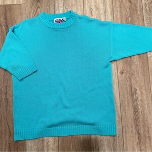 Vintage London Explosion Teal Crewneck Sweater UK oversized M/L
